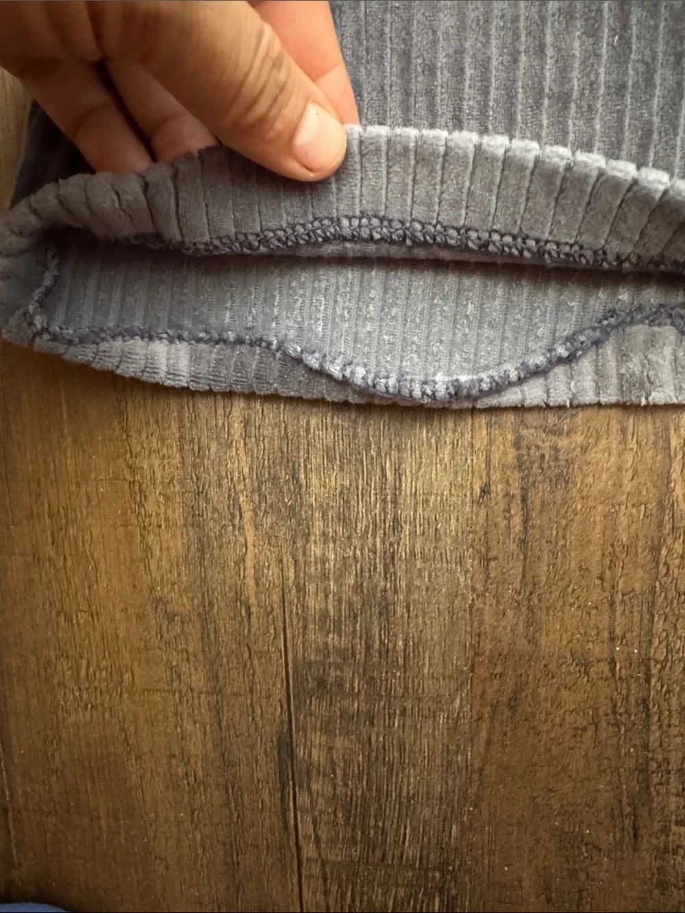 Aerie grey ribbed corduroy flare pants with an elastic waist,